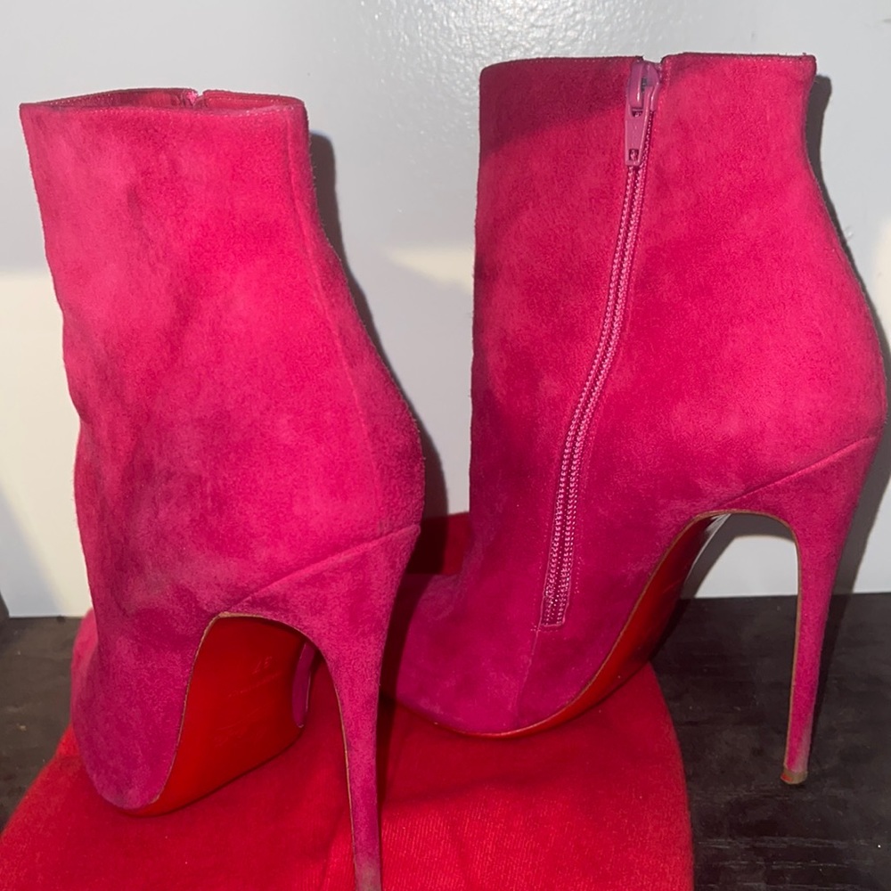 Barbie Pink Suede Christian Louboutin Booties